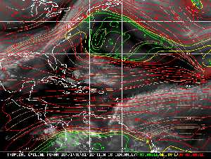 Météo tropicale : Carte des vents de cisaillement.