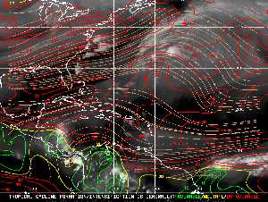 Météo tropicale : Carte des vents de cisaillement.