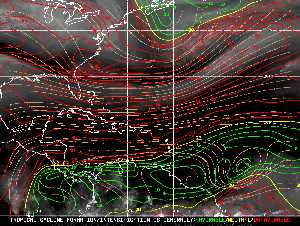 Météo tropicale : Carte des vents de cisaillement.