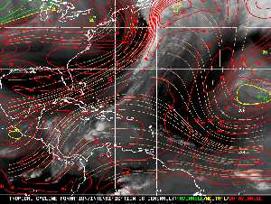 Météo tropicale : Carte des vents de cisaillement.