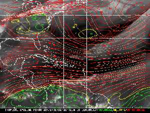 Météo tropicale : Carte des vents de cisaillement.