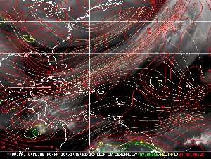 Météo tropicale : Carte des vents de cisaillement.