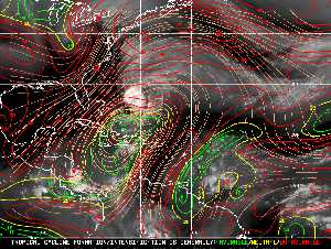 Météo tropicale : Carte des vents de cisaillement.