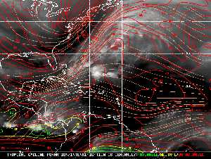Météo tropicale : Carte des vents de cisaillement.