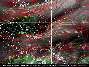Météo tropicale : Carte des vents de cisaillement.