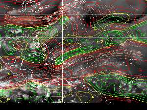 Météo tropicale : Carte des vents de cisaillement.
