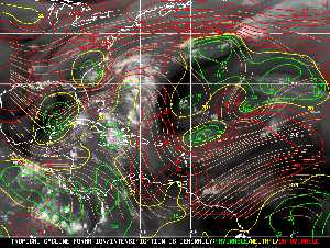 Météo tropicale : Carte des vents de cisaillement.