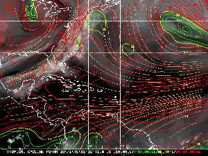 Météo tropicale : Carte des vents de cisaillement.
