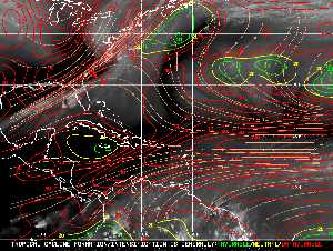 Météo tropicale : Carte des vents de cisaillement.