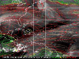 Météo tropicale : Carte des vents de cisaillement.