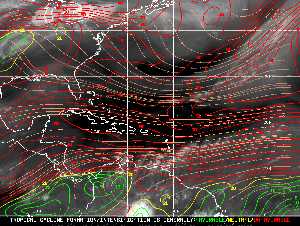 Météo tropicale : Carte des vents de cisaillement.