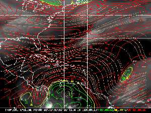 Météo tropicale : Carte des vents de cisaillement.