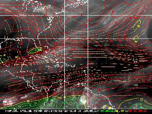Météo tropicale : Carte des vents de cisaillement.
