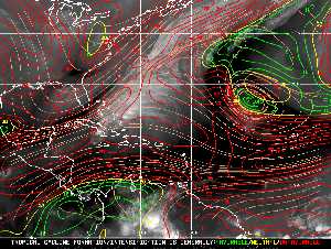 Météo tropicale : Carte des vents de cisaillement.