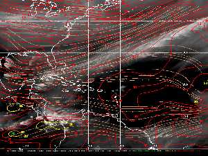 Météo tropicale : Carte des vents de cisaillement.