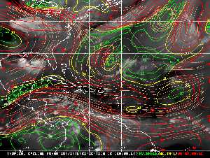 Météo tropicale : Carte des vents de cisaillement.