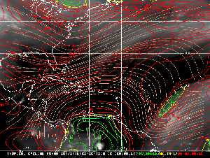 Météo tropicale : Carte des vents de cisaillement.