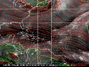 Météo tropicale : Carte des vents de cisaillement.