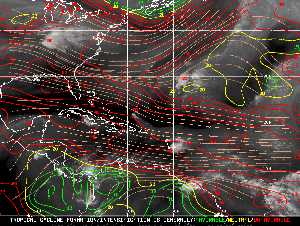 Météo tropicale : Carte des vents de cisaillement.