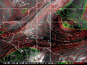 Météo tropicale : Carte des vents de cisaillement.