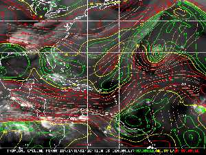 Météo tropicale : Carte des vents de cisaillement.