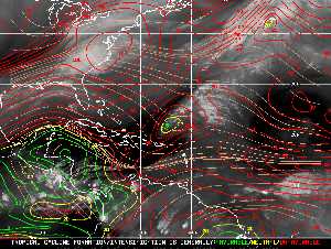 Météo tropicale : Carte des vents de cisaillement.