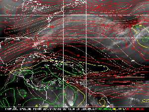 Météo tropicale : Carte des vents de cisaillement.