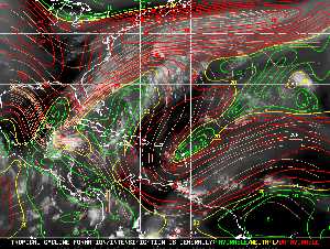 Météo tropicale : Carte des vents de cisaillement.