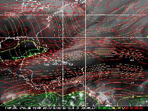 Météo tropicale : Carte des vents de cisaillement.