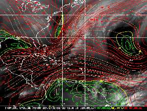 Météo tropicale : Carte des vents de cisaillement.