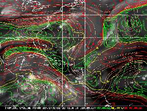 Météo tropicale : Carte des vents de cisaillement.