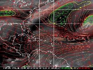Météo tropicale : Carte des vents de cisaillement.