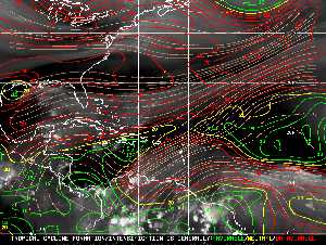 Météo tropicale : Carte des vents de cisaillement.