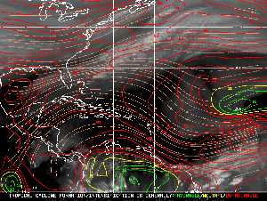 Météo tropicale : Carte des vents de cisaillement.