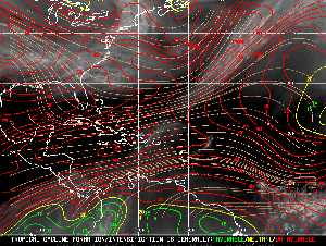 Météo tropicale : Carte des vents de cisaillement.