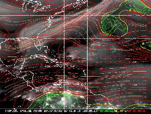 Météo tropicale : Carte des vents de cisaillement.