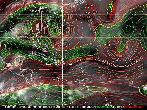 Météo tropicale : Carte des vents de cisaillement.