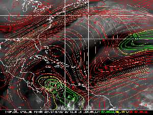 Météo tropicale : Carte des vents de cisaillement.