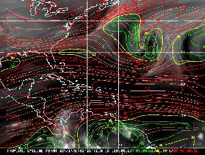 Météo tropicale : Carte des vents de cisaillement.