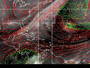 Météo tropicale : Carte des vents de cisaillement.