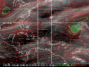 Météo tropicale : Carte des vents de cisaillement.
