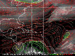 Météo tropicale : Carte des vents de cisaillement.