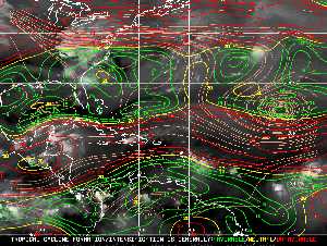 Météo tropicale : Carte des vents de cisaillement.