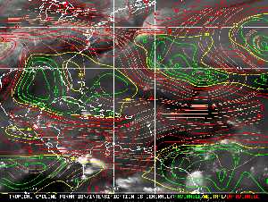 Météo tropicale : Carte des vents de cisaillement.