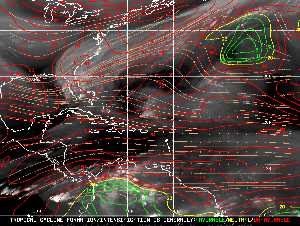 Météo tropicale : Carte des vents de cisaillement.