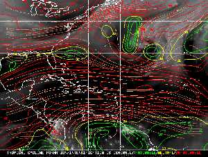 Météo tropicale : Carte des vents de cisaillement.