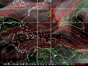 Météo tropicale : Carte des vents de cisaillement.