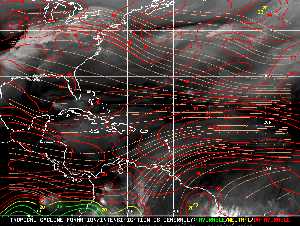 Météo tropicale : Carte des vents de cisaillement.