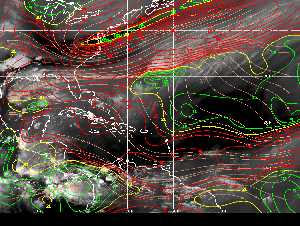 Météo tropicale : Carte des vents de cisaillement.