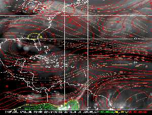 Météo tropicale : Carte des vents de cisaillement.